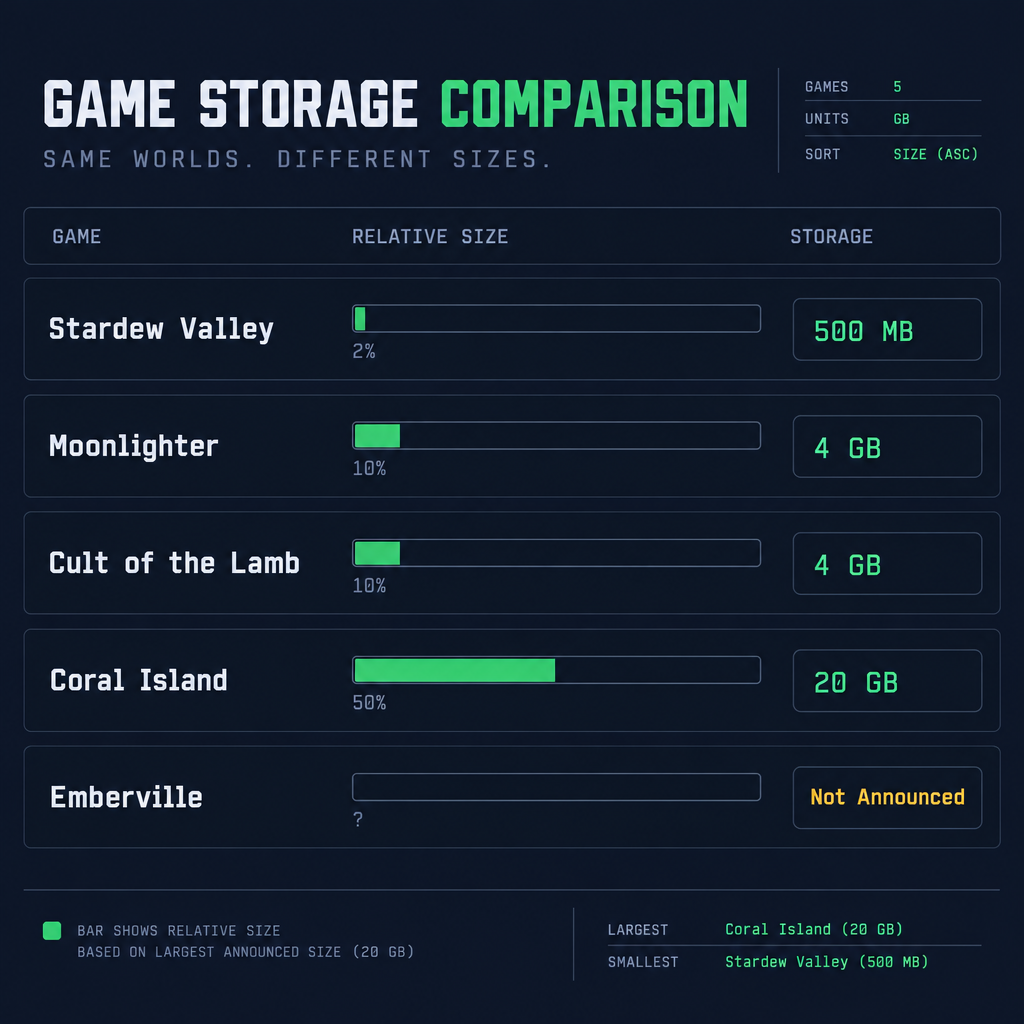 Platform File Size Comparison Table