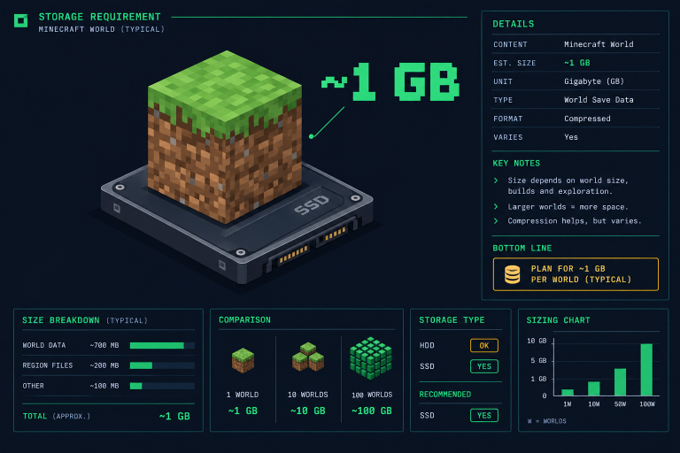 Minecraft Storage Size Hero